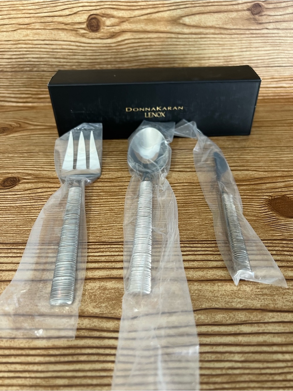 Donna Karan Wrap by LENOX 3 Piece Serving Hostess Set 18/10 Stainless Flatware